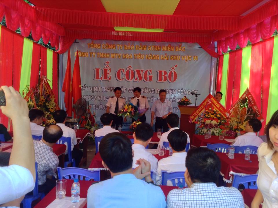Lễ công bố Quyết định nâng cấp Trạm Hoa tiêu Thanh Hóa thành Văn phòng đại diện Công ty TNHH MTV Hoa tiêu hàng hải khu vực VI tại Thanh Hóa và Quyết định bổ nhiệm Lãnh đạo Văn phòng đại diện