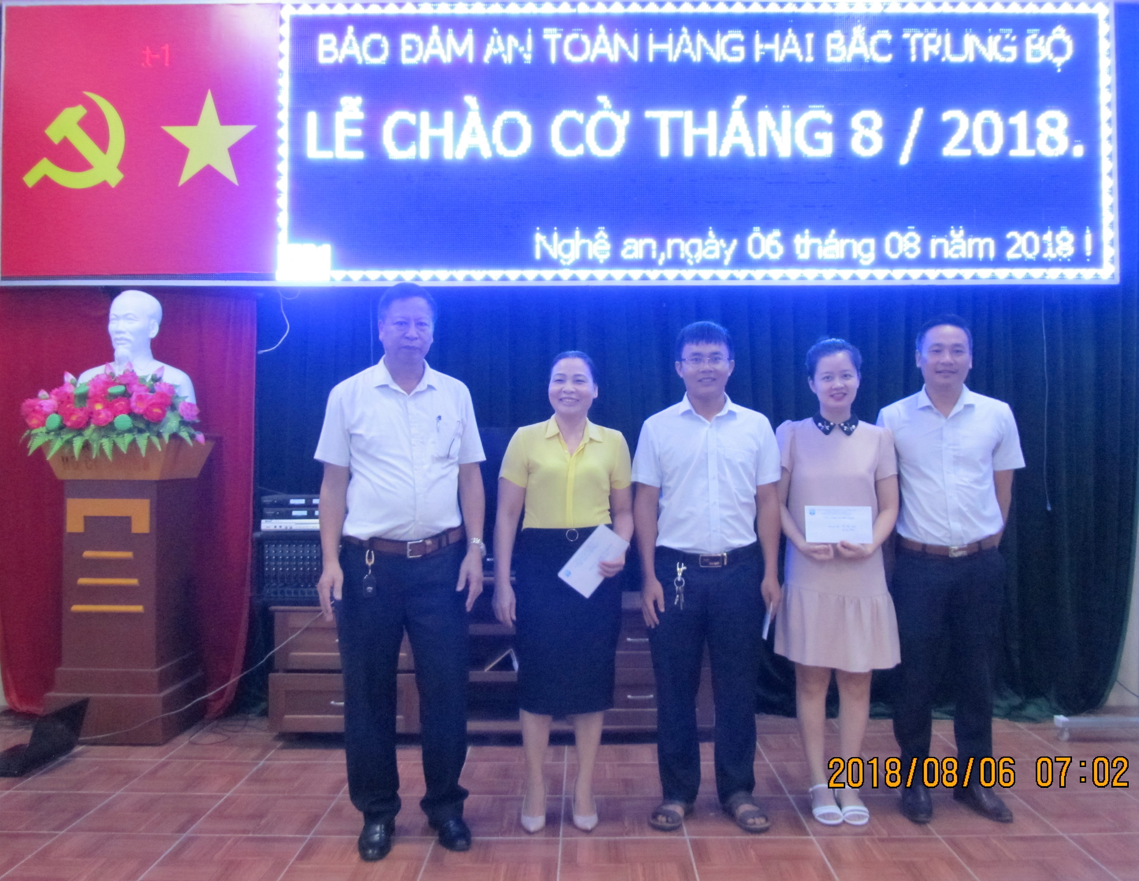 Bảo đảm an tòan hàng hải tổ Bắc Trung Bộ tổ chức Lễ Chào cờ đầu tháng 8